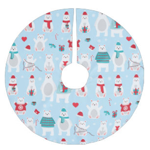 Adorable Polar Bears Brushed Polyester Tree Skirt
