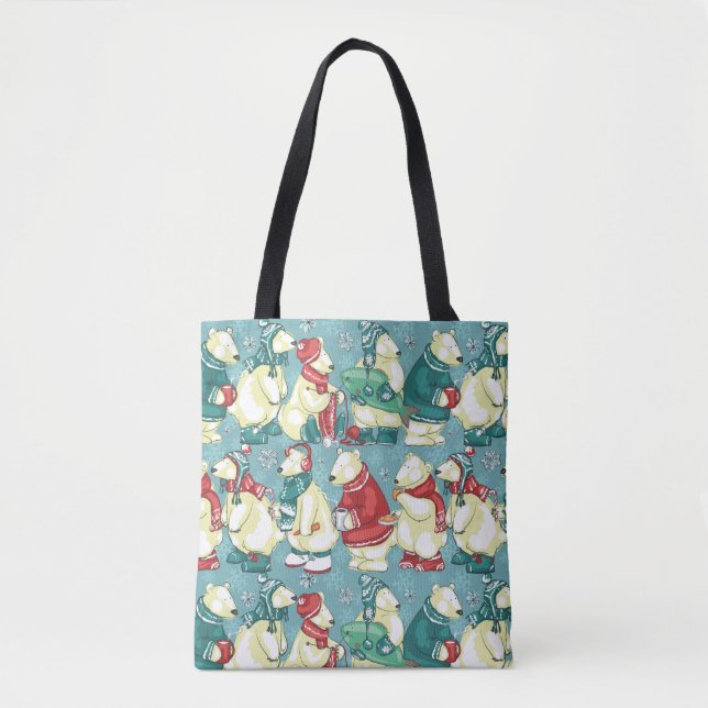 Adorable Polar Bears Tote Bag (Front)