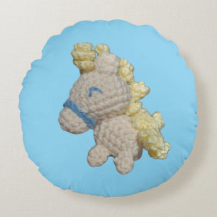 Adorable Pony Amigurumi Pillow! Round Cushion