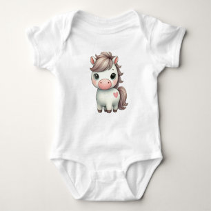 Adorable Pony with Heart Baby Bodysuit