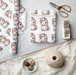 Adorable Pony with Heart Wrapping Paper