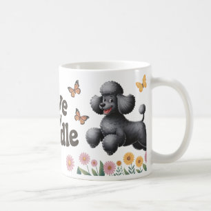 Adorable Poodle Lover Design with Sunflowers Coffee Mug