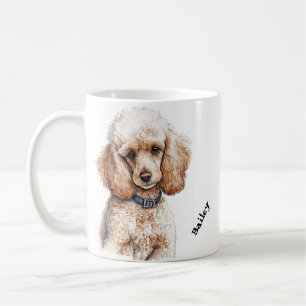 Adorable Poodle Watercolor Art – Cute Dog lovers Coffee Mug