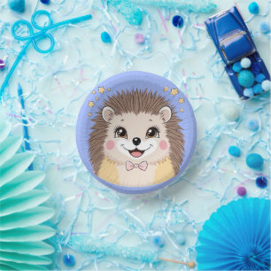 Adorable porcupine animal pet cartoon Birthday Paper Plate