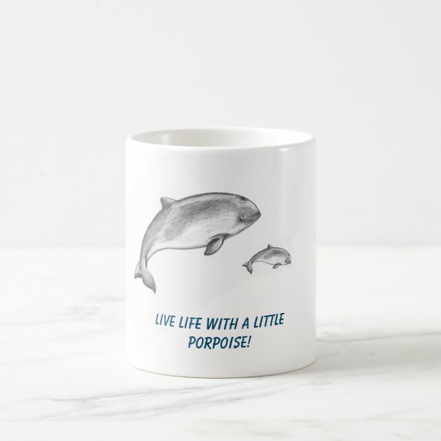Adorable Porpoise father with calf Coffee Mug (Center)