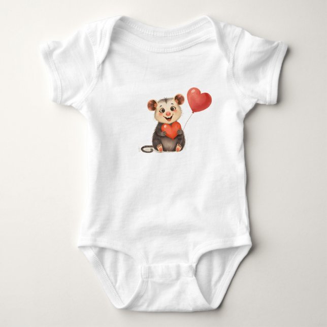 Adorable Possum Baby bodysuit (Front)