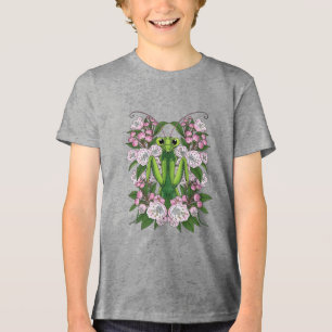 Adorable Praying Mantis And Mountain Laurel  Tri-Blend Shirt