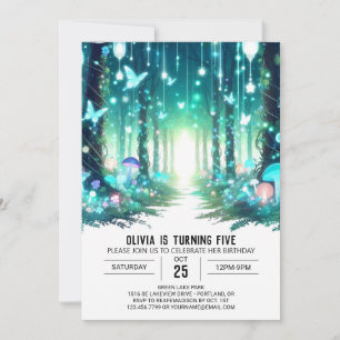 Adorable Pretty Woodland Digital Birthday Invitation