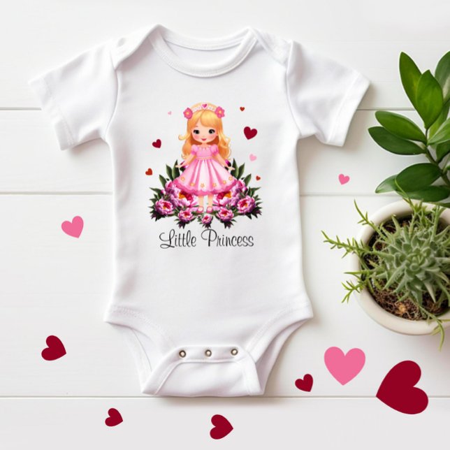 Adorable princess with flowers baby bodysuit (Creator Uploaded)