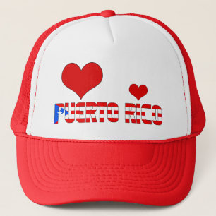 Adorable Puerto Rico Flag Hearts Patriotic Trucker Hat