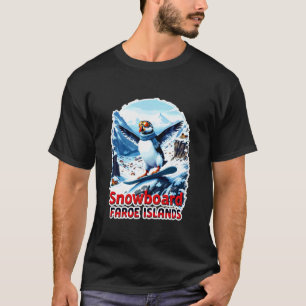 Adorable Puffin Snowboarding Adventure T-Shirt