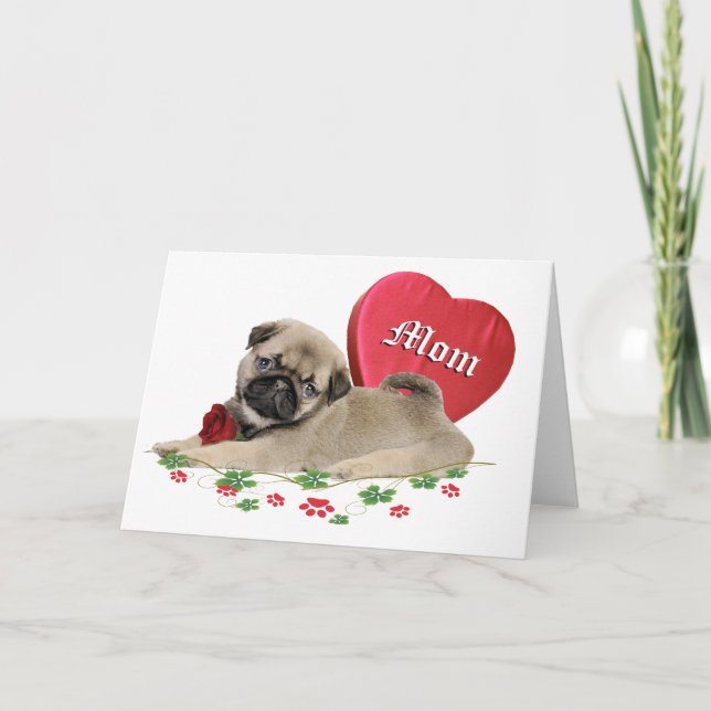 Adorable Pug Mum Design Card (Front)