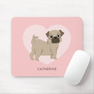 Adorable Pug Puppy Personalised Mouse Pad