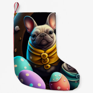 Adorable Pug with Easter Eggs A Festive and Cute Small Christmas Stocking