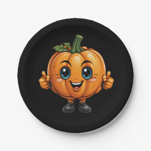 Adorable Pumpkin with Shoes Paper Plate