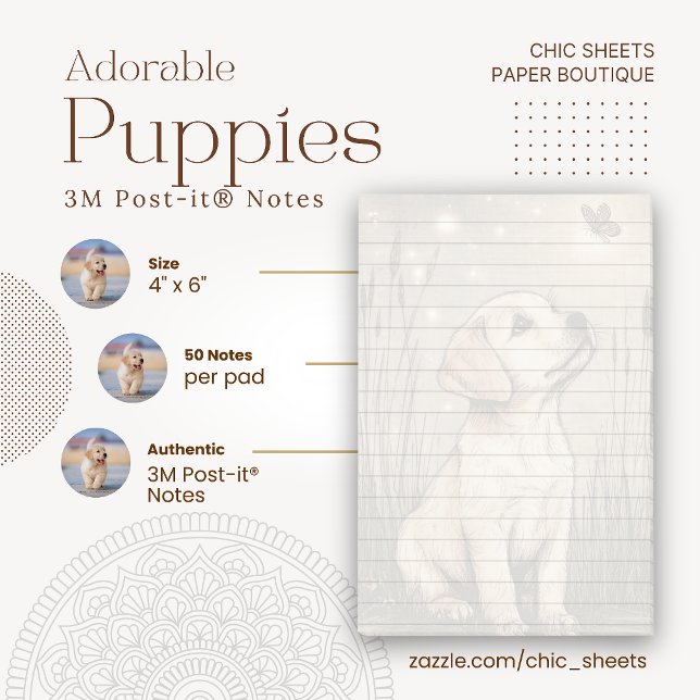 Adorable Puppies 3M Post-it® Notes (Creator Uploaded)