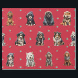 Adorable Puppies 4 Christmas Holiday on Red Wrapping Paper<br><div class="desc">Cute puppies on holiday wrapping paper will entertain and delight anyone you gift it to! Adorable, quality wrapping paper will be your favourite. Look for all our holiday puppy products in our Happy Holidays, Dog Breed Ornaments, and Holiday Wraps and Accessories Collections. Plus, any animal-themed products sold from the Paws...</div>