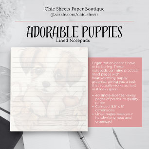 Adorable Puppies Lined Notepad