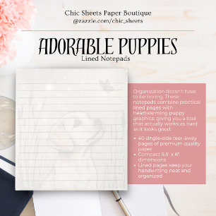 Adorable Puppies Lined Notepad