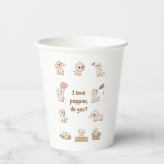 Adorable Puppy Birthday Party Paper Cups