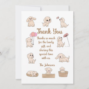 Adorable Puppy Birthday Party Thank You Card