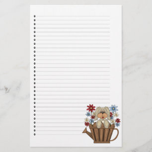 Adorable Puppy Dog Lined Stationery