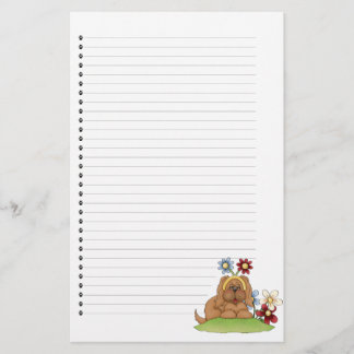 Adorable Puppy Dog Lined Stationery