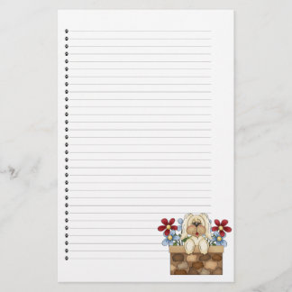Adorable Puppy Dog Lined Stationery