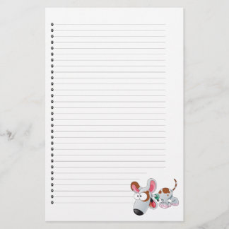 Adorable Puppy Dog Lined Stationery