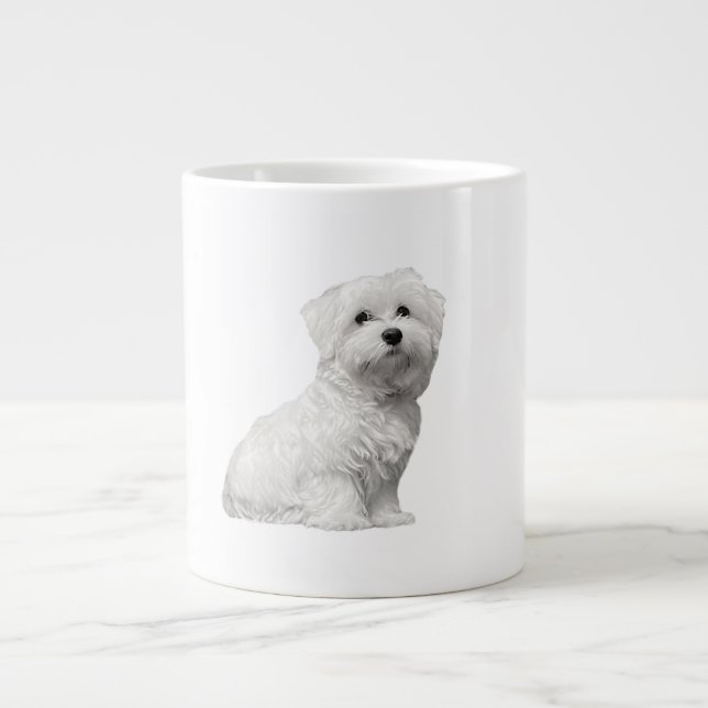 Adorable Puppy Maltese Lili Large Coffee Mug (Front)