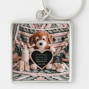 Adorable puppy plushy pregnancy announcement  key ring