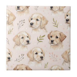 Adorable Puppy Watercolor Pattern (2) Tile