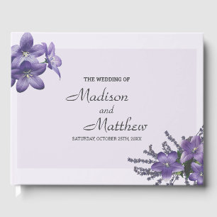Adorable Purple Campanula Guest Book