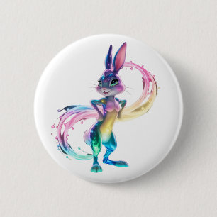 Adorable Rabbit 6 Cm Round Badge