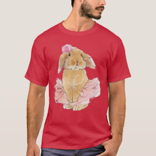 Adorable Rabbit Ballerina Portrait Cute Easter Bun T-Shirt