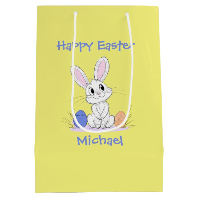 🐇🥚 Adorable Rabbit & Colourful Eggs🐇🥚  Medium Gift Bag (Back)