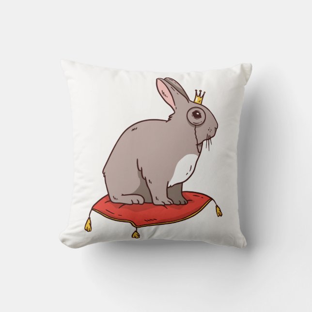 Adorable Rabbit With Crown Cushion (Front)