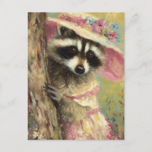 Adorable Raccoon in a Dress Postcard