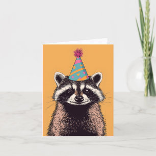 Adorable Racoon Birthday Card – Fun Party Design
