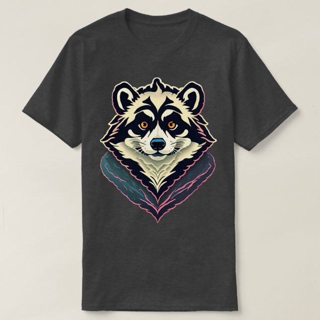 Adorable Racoon Comic Cameo 2 T-Shirt (Design Front)