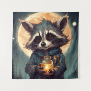 Adorable Racoon With a Magic Potion Tapestry