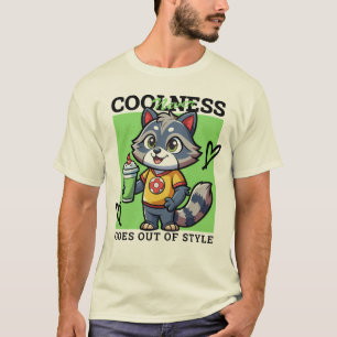 Adorable Racoon with Smoothie T-shirt
