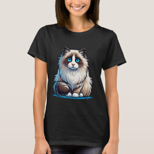 Adorable Ragdoll Cat Design T-Shirt