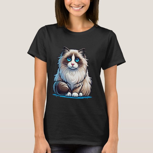 Adorable Ragdoll Cat Design T-Shirt (Front)