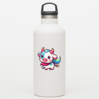 Adorable Rainbow-coloured Cow with Playfu Charm