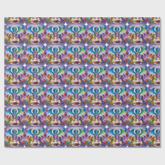 Adorable Rainbow Dragons Wrapping Paper