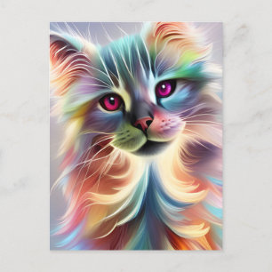 Adorable Rainbow Kitty Postcard