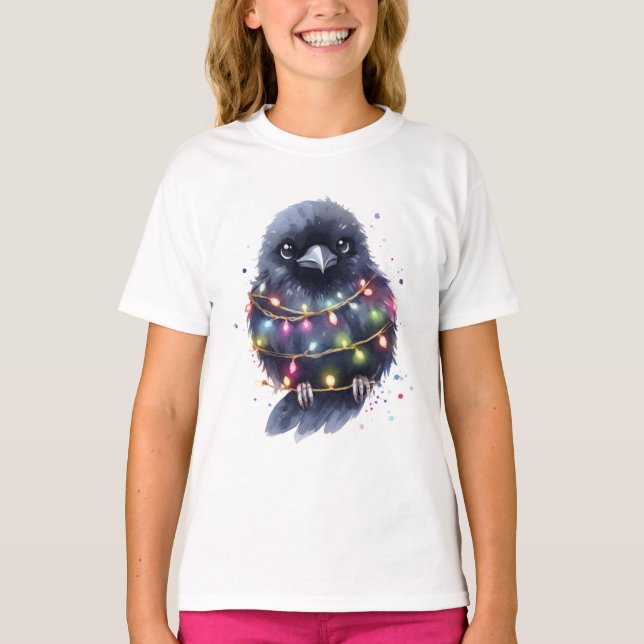 Adorable Raven Christmas T-Shirt (Front)
