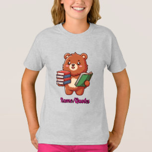 Adorable Reading Bear with Books T-Shirt