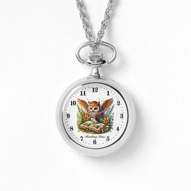 Adorable reading time owl  watch (Front)